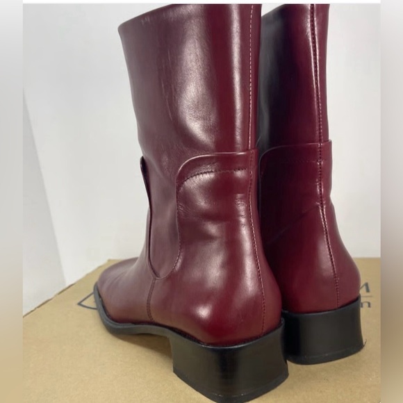 Vero Cuoio Nickels Italy Leather Square Toe Boots | Burgandy | Size: 7.5 - Picture 5 of 13